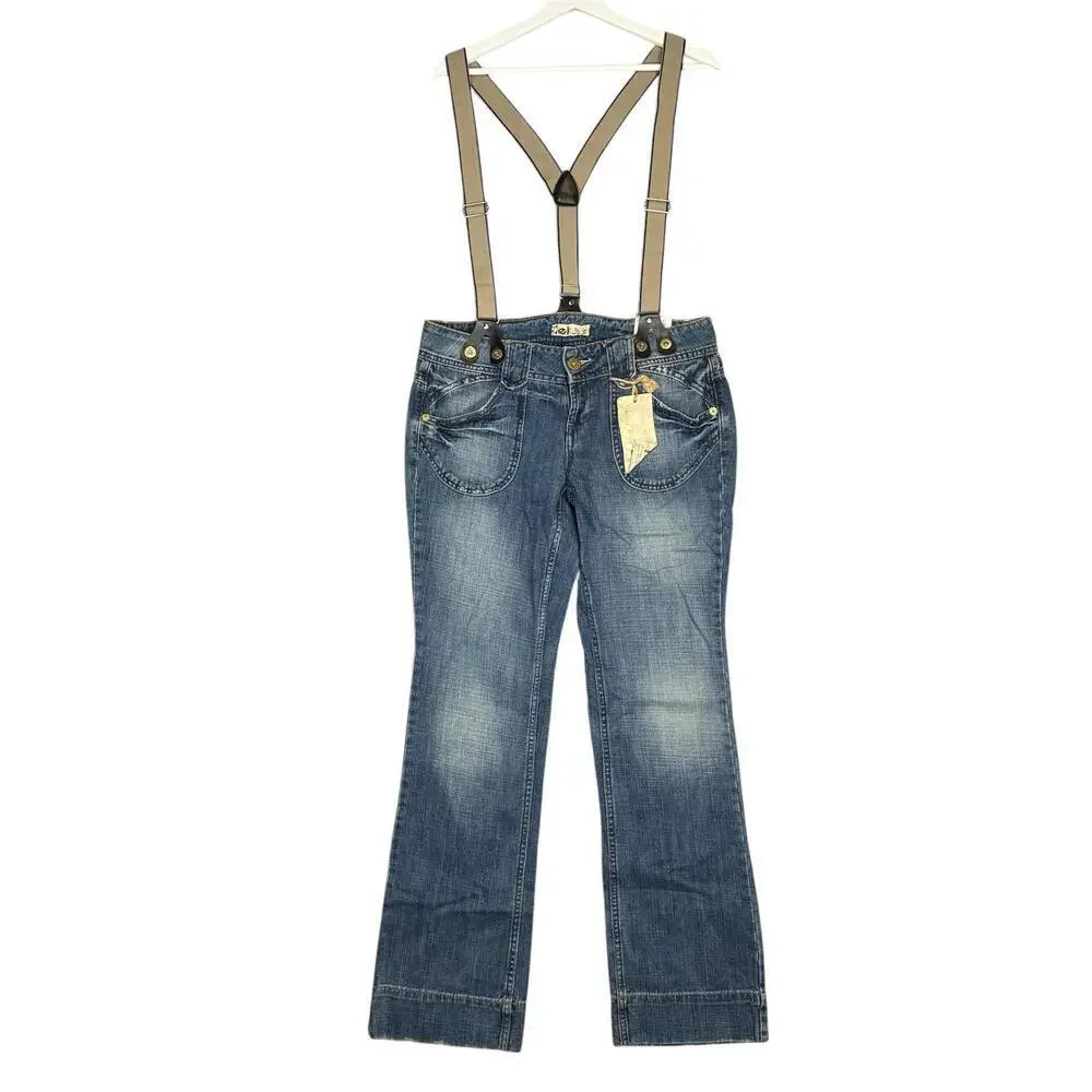 NEW LEI Teens Juniors Size 11 Bib Jeans Overalls Y2K NOS